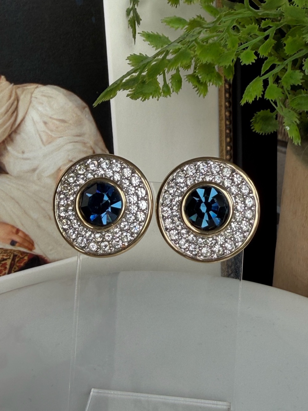 SWAROVKI Vintage Crystal Halo Earrings